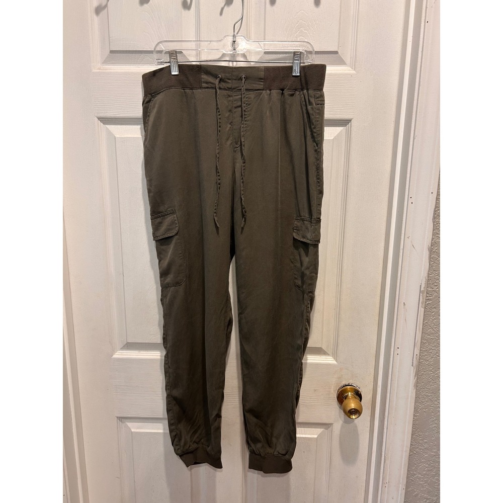 Harmony + Havoc Womens Olive Green Lyocell Cargo Jogger Pants XL Travel Vacation